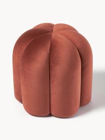 Fluwelen poef Cali, Bekleding: polyester fluweel, Fluweel terracotta, Ø 46 x H 44 cm