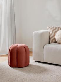 Pouf en velours Cali, Velours terracotta, Ø 46 x haut. 44 cm