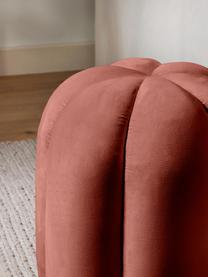 Fluwelen poef Cali, Bekleding: polyester fluweel, Fluweel terracotta, Ø 46 x H 44 cm