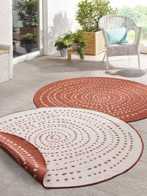 Tapis intérieur extérieur rond, réversible Bali, Terre cuite, couleur crème