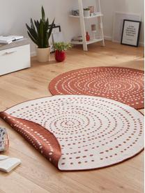 Tapis intérieur extérieur rond, réversible Bali, Terre cuite, couleur crème