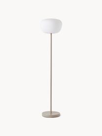 Lampada da terra portatile da esterno Tara, luce regolabile, Paralume: vetro acrilico, Struttura: metallo con verniciatura , Bianco, beige chiaro, Alt. 151 cm