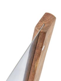 Nóż do ciasta z drewna akacjowego i stali szlachetnej Puka, Drewno akacjowe, odcienie srebrnego, S 15 x W 12 cm