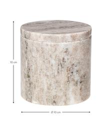 Marmeren opbergpot Osvald, Marmer, Lichtbruin, Ø 10 x H 10 cm