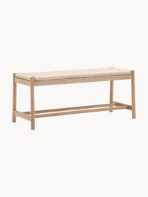 Banc en bois avec jonc tressé à la main Eton, Bois de hêtre, beige clair, larg. 110 x prof. 45 cm