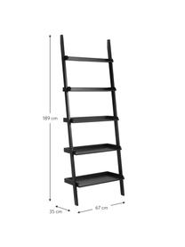 Estantería escalera Wally, Tablero de fibras de densidad media (MDF), Negro, An 67 x Al 189 cm