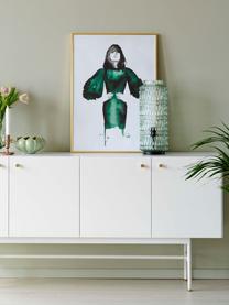 Design dressoir Glendale in wit, Frame: gelakt MDF, Eikenhout, wit, 160 x 75 cm