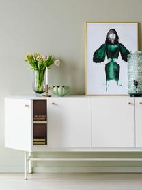 Design-Sideboard Glendale in Weiss, Korpus: Mitteldichte Holzfaserpla, Eichenholz, Weiss, 160 x 75 cm