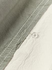 Perkal katoenen dekbedovertrek Graham, Weeftechniek: perkal Draaddichtheid 155, Olijfgroen, gebroken wit, B 200 x L 200 cm