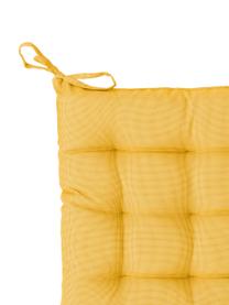 Tweekleurig geweven outdoor stoelkussen St. Maxime, Geel, zwart, 38 x 38 cm