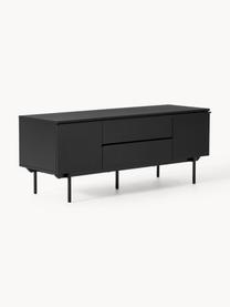 Credenza bassa in legno Elona, Nero, Larg. 140 x Alt. 55 cm