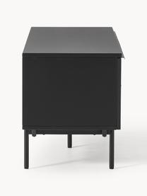 Credenza bassa in legno Elona, Nero, Larg. 140 x Alt. 55 cm