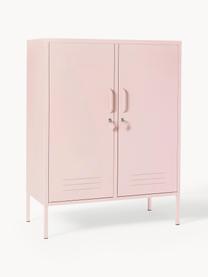 Credenza alta in metallo The Midi, Acciaio verniciato a polvere, Rosa chiaro, Larg. 85 x Alt. 111 cm