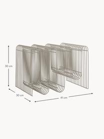 Portariviste in metallo Curva, Metallo rivestito, Taupe, Larg. 41 x Alt. 30 cm