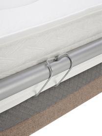 Schlafsofa Luna (3-Sitzer) mit Matratze, Bezug: 100% Polyester, Oeko-Tex , Gestell: Massives Buchenholz, Schi, Füße: Metall, galvanisiert, Webstoff Taupe, B 270 x T 184 cm, Eckteil links