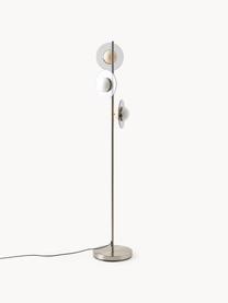 Stojací lampa Orion, Béžový travertin, světle šedá, Š 87 cm, V 108 cm