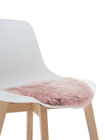 Cojín de asiento de oveja Oslo, Parte delantera: 100% piel de oveja, Parte trasera: 100% cuero cuertido, Rosa, Ø 37 cm