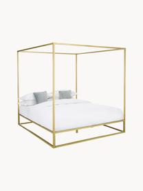 Hemelbed Belle van metaal, Vermessingd metaal, Goudkleurig, B 160 x L 200 cm