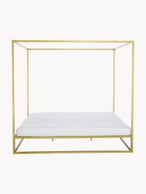 Cama de metal con dosel Belle, Metal, latón, Dorado, An 240 x L 260 cm (para camas de 200 x 200 cm)