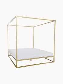 Kovová postel s nebesy Belle, Kov potažený mosazí, Zlatá, Š 160 cm, D 200 cm