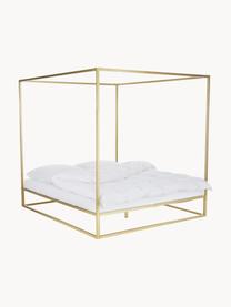 Cama de metal con dosel Belle, Metal, latón, Dorado, An 240 x L 260 cm (para camas de 200 x 200 cm)