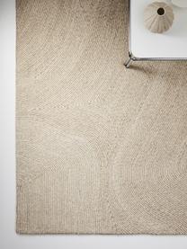 Grote handgeweven vloerkleed Canyon met golfachtig patroon in beige/wit, 51% polyester, 49% wol, Beige, B 200 x L 300 cm (maat L)