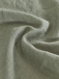 Gewassen linnen kussenhoes Candice in groen, 100% linnen, Groen, B 50 x L 50 cm