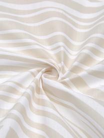 Vzorované bavlněné povlečení Korey, Béžová, bílá, 200 x 200 cm + 2 polštáře 80 x 80 cm