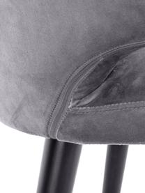 Samt-Armlehnstuhl Celia in modernem Design, Bezug: Samt (Polyester) Der hoch, Beine: Metall, pulverbeschichtet, Samt Stahlgrau, B 57 x T 62 cm