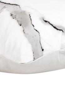 Funda de almohada de percal Malin, 45 x 85 cm, Mármol gris claro y negro, An 45 x L 85 cm