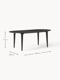 Mesa de comedor ovalada en madera de mango Archie, 200 x 100 cm, Madera de mango maciza pintada

Este producto está hecho de madera de origen sostenible y con certificación FSC®., Madera de mango pintada de negro, An 200 x F 100 cm