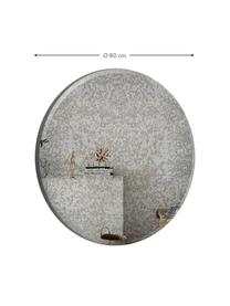 Miroir mural sans cadre look antique Oxidized, Gris, Ø 80 x prof. 3 cm