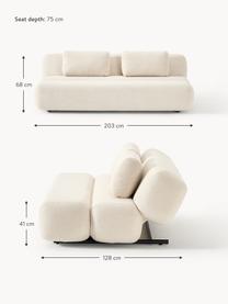 Teddy-Schlafsofa Caterpillar (3-Sitzer), Bezug: Teddy (100 % Polyester) D, Teddy Hellbeige, B 203 x T 128 cm