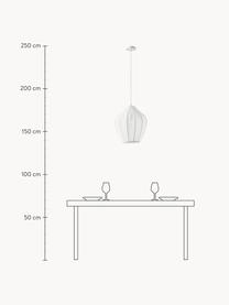 Pendelleuchte Beau aus Netzstoff, Lampenschirm: Textil, Baldachin: Metall, pulverbeschichtet, Weiß, Ø 40 x H 42 cm