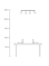 Klassischer Deckenstrahler Casper, Baldachin: Metall, vernickelt, Silberfarben, Weiss, B 78 x H 7 cm