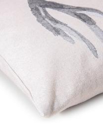 Oboustranný povlak na polštář s motivem jelena Ria, Růžová, odstíny šedé