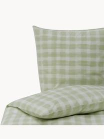 Designer Baumwollperkal-Bettwäsche Milène mit Karos von Candice Gray, Webart: Perkal Fadendichte 180 TC, Salbeigrün, 135 x 200 cm + 1 Kissen 80 x 80 cm