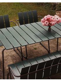 Banc de jardin artisanal Ocean, Vert foncé, noir, larg. 157 x prof. 58 cm