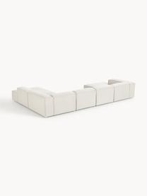 Sofá rinconera longue modular en tejido bouclé Lennon, Tapizado: tejido bouclé (100% polié, Estructura: madera contrachapada de p, Patas: plástico Este producto es, Bouclé Off White, An 418 x F 269 cm, chaise longue izquierda