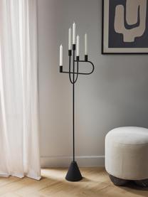 Portavelas de suelo grande de metal Reem, Metal, Negro, An 32 x Al 120 cm