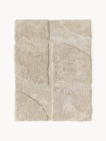 Puszysty dywan z długim włosiem z wypukłą strukturą Jade, Beżowy, S 80 x D 150 cm (Rozmiar XS)