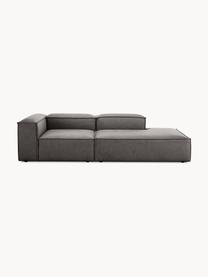 Modulaire chaise longue Lennon, Bekleding: 100% polyester De slijtva, Frame: massief grenenhout, FSC-g, Poten: kunststof, Geweven stof antraciet, B 269 x D 119 cm, rugleuning links