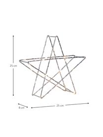 LED lichtobject ster, batterij-aangedreven, Chroomkleurig, B 25 x H 25 cm