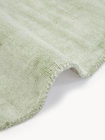 Tapis rond en viscose tissé main Jane, Vert sauge, Ø 150 cm (taille M)