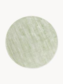 Tapis rond en viscose tissé main Jane, Vert sauge, Ø 150 cm (taille M)