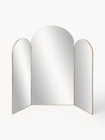Drievak spiegel Maple, Lijst: metaal, gecoat, Goudkleurig, B 88 x H 70 cm