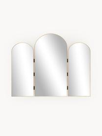 Specchio triplo Maple, Cornice: metallo rivestito, Retro: pannello di fibra a media, Superficie dello specchio: lastra di vetro, Dorato, Larg. 88 x Alt. 70 cm