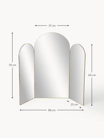 Dreifachspiegel Maple, Rahmen: Metall, beschichtet, Rückseite: Mitteldichte Holzfaserpla, Spiegelfläche: Spiegelglas, Goldfarben, B 88 x H 70 cm