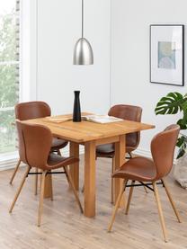Kunstleren stoelen Batilda, 2 stuks, Bekleding: kunstleer (polyurethaan), Poten: gelakt rubberhout, Kunstleer cognackleurig, eikenhout, B 47 x D 53 cm