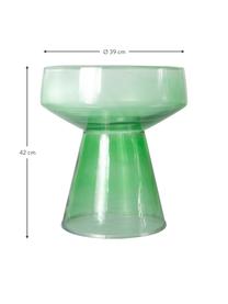 Mesa auxiliar de vidrio Ambe, Vidrio, Verde transparente, Ø 39 x Al 42 cm